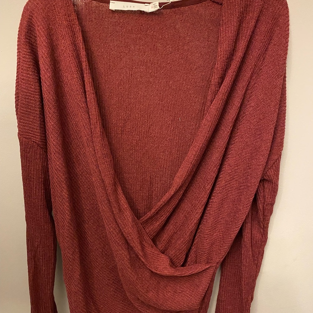 Wine red sweater top from lulus, small